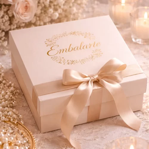 Caixa de presente elegante com flores