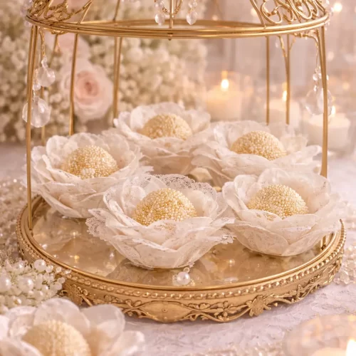 Doces delicados na gaiola dourada